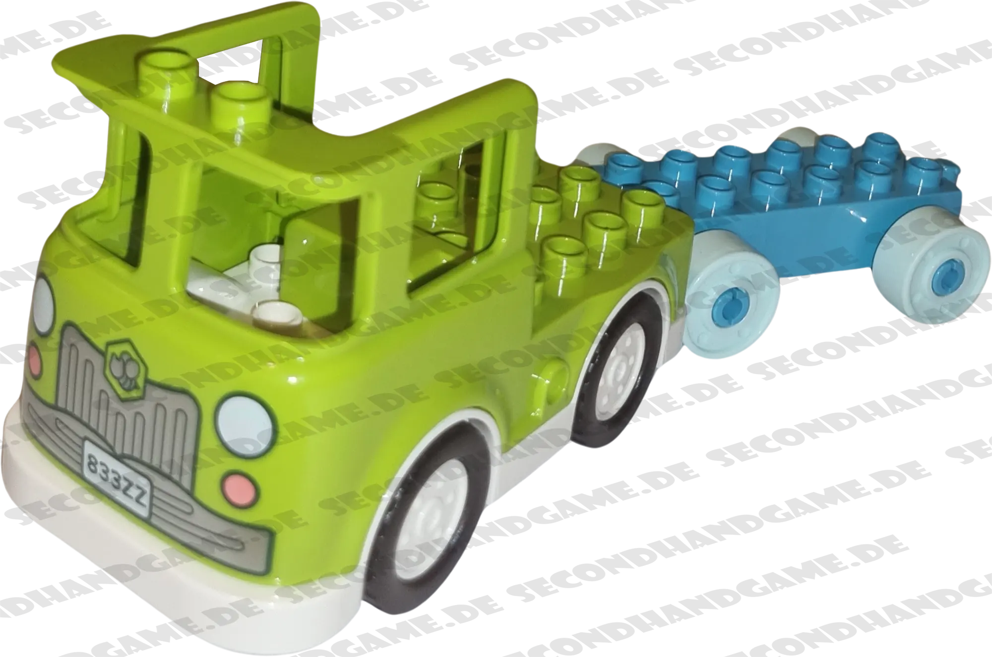 Lego Duplo LKW Lastwagen Grün Lime mit blauem Anhänger